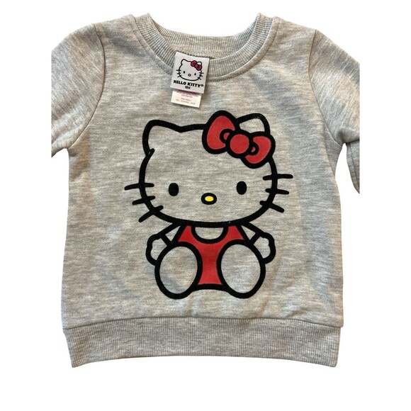 Hello Kitty Toddler Sweatshirt 18M Gray Red Bow Pullover Sanrio Baby Girl - Picture 2 of 6